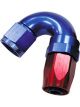 Aeroflow 150 Taper Full Flow Swivel 150 Degree Hose End -6AN Blue/Red