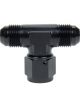 Allstar Adapter Tee 4 AN Male x 4 AN Male x 4 AN Female Swivel Black