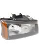 Dorman Headlight Assembly Amber Clear Lens Chrome Sold Individually