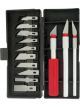 Performance Tool Knives Hobby Plastic Handle Red Natural Storage Case Set