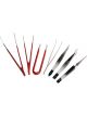 Performance Tool Retrieval Tools Tweezers Steel Chrome Pack of 7