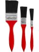 Performance Tool Paint Brushes Red Plastic Handles Pack of 3