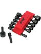 Performance Tool Nut Drivers SAE Metric 14pcs Steel Black Clip Holder Set