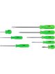 Performance Tool Screwdrivers 8pcs Heat-treated Steel Tips Green Set