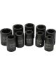 Performance Tool Impact Sockets Metric Vanadium Steel Black Pack of 10