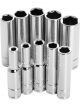 Performance Tool Socket Set Deep Well Vanadium Steel 10pcs 1/4