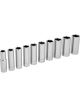 Performance Tool Socket Set Metric Vanadium Steel 10pcs 3/8