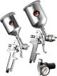 Performance Tool Spray Guns Aluminum Chrome Gravity Feed One Nozzle Kit