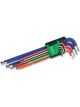 Toptul 9pcs Colour Extra Long Ball Point Hex Key Wrench Set Metric