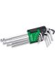 Toptul 9pcs Long Ball Point Hex Key Set SAE