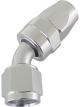 Aeroflow 200 Series PTFE 45 Degree Hose End -4AN Silver
