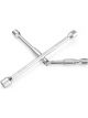 OEM Tools 4-Way Steel Folding Lug Nut Wrench - Chrome