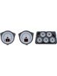 Dakota Digital Gauge Kit Analog/Digital Silver Background Multic