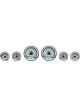 Dakota Digital Gauge Kit Universal Six Gauge Round Analog Silver