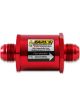 Earls Earl's In-Line Fuel Filter -12AN Male Fittings Inlet & Outlet Red