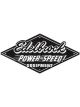 Edelbrock Sign Diamond Edelbrock Power-Speed! Logo Tin Black and White …