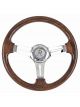 Flaming River Steering Wheel Aluminium/Wood Polished Mahogany 3-Spoke 13