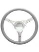 Flaming River Steering Wheel Banjo Aluminium Polished Light Gray Lea