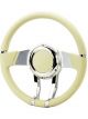 Flaming River Steering Wheel Waterfall 13.8in. Light Tan Leather