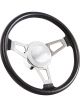 Flaming River Steering Wheel Leather Muscle Tuff 14in. Wheel with 9 Bo