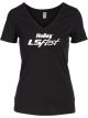 Holley T-Shirt Short Sleeve LS Fest V-Neck Cotton Ladies' Small Bl