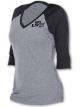 Holley T-Shirt 3/4 Sleeve V-Neck LS Fest Block Party Baseball Cott