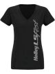 Holley T-Shirt Block Party V-Neck Black Ladies' Small