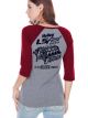 Holley T-Shirt 3/4 Sleeves LS Block Party Grey/Red Ladies' 2XL