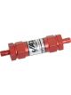 Jaz Products Fuel Filter Billet Aluminium Red 3/8 in. Hose Barb Inl