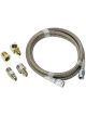 Aeroflow S/Steel Braided Line Gauge Kit -4AN 4ft Hose with Fittings