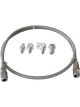 Aeroflow S/Steel Braided Line Gauge Kit -4AN 4ft Hose with Fittings