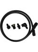 Aeroflow Black Nylon S/Steel Braided Line Gauge Kit -4AN 4ft Hose