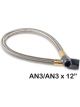 Nitrous Oxide Systems Hose Braided Stainless Steel -3 AN Female 12