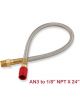 Nitrous Oxide Systems Hose Braided Stainless Steel -3 AN Female 1/8 24