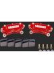 Strange Red Four Piston Billet Calipers With Soft Pads Pair