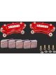 Strange Red Four Piston Billet Calipers With Hard Pads Pair