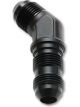 Vibrant Performance Bulkhead Adapter, 45 Elbow; Size: -3AN Black Anodized