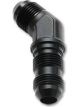 Vibrant Performance Bulkhead Adapter, 45 Elbow; Size: -16AN Black Anodized