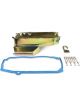 Weiand Oil Pan Wet Rear Sump 7.00 qts. Steel Zinc Iridited 7.00 in. De
