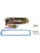 Weiand Oil Pan Wet Rear Sump 6.00 qts. Steel Zinc Iridited 7.25 in. De