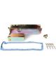 Weiand Oil Pan Wet Rear Sump 6.00 qts. Steel Zinc Iridited 7.25 in. De