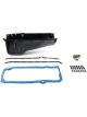 Weiand Oil Pan Wet Rear Sump 4.00 qts. Steel Black 7.313 in. Depth Pic