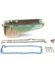 Weiand Oil Pan Wet Rear Sump 4.00 qts. Steel Zinc Iridited 7.313 in. D
