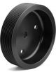 Weiand Crankshaft Pulley Serpentine 10-Groove 6 in. Steel Black Chevy