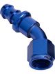 Aeroflow 400 Series Push Lock 45 Degree Hose End -6AN Blue