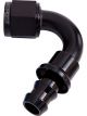 Aeroflow 400 Series Push Lock 120 Degree Hose End -6AN Black