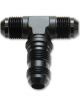 Vibrant Performance Bulkhead Adapter Tee Fitting; Size: -4AN Black Anodized