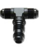 Vibrant Performance Bulkhead Adapter Tee Fitting; Size: -8AN Black Anodized