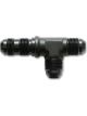 Vibrant Performance Bulkhead Adapter Tee on Run Fitting; Size: -12AN Black