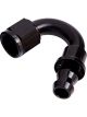 Aeroflow 400 Series Push Lock 150 Degree Hose End -4AN Black